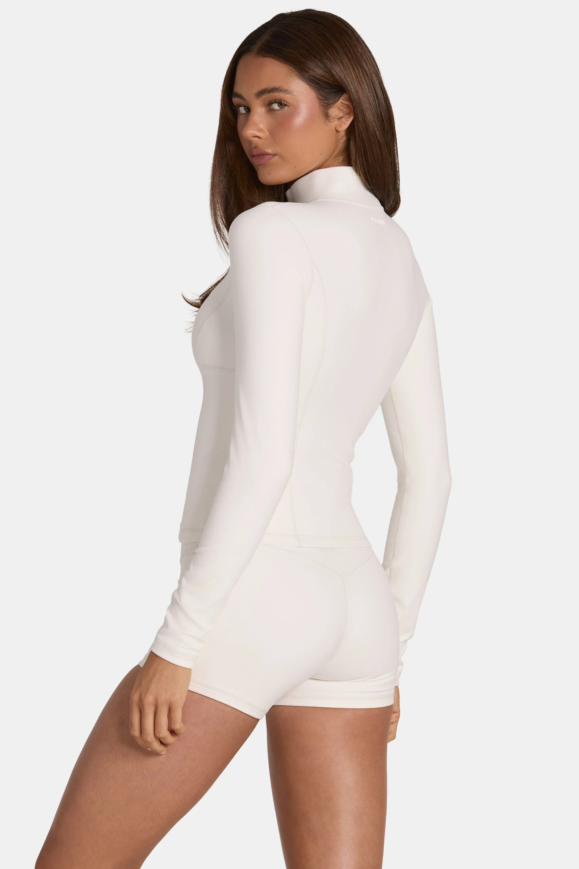 Soft Active Zip-Up Jacket in Coconut - Image 5