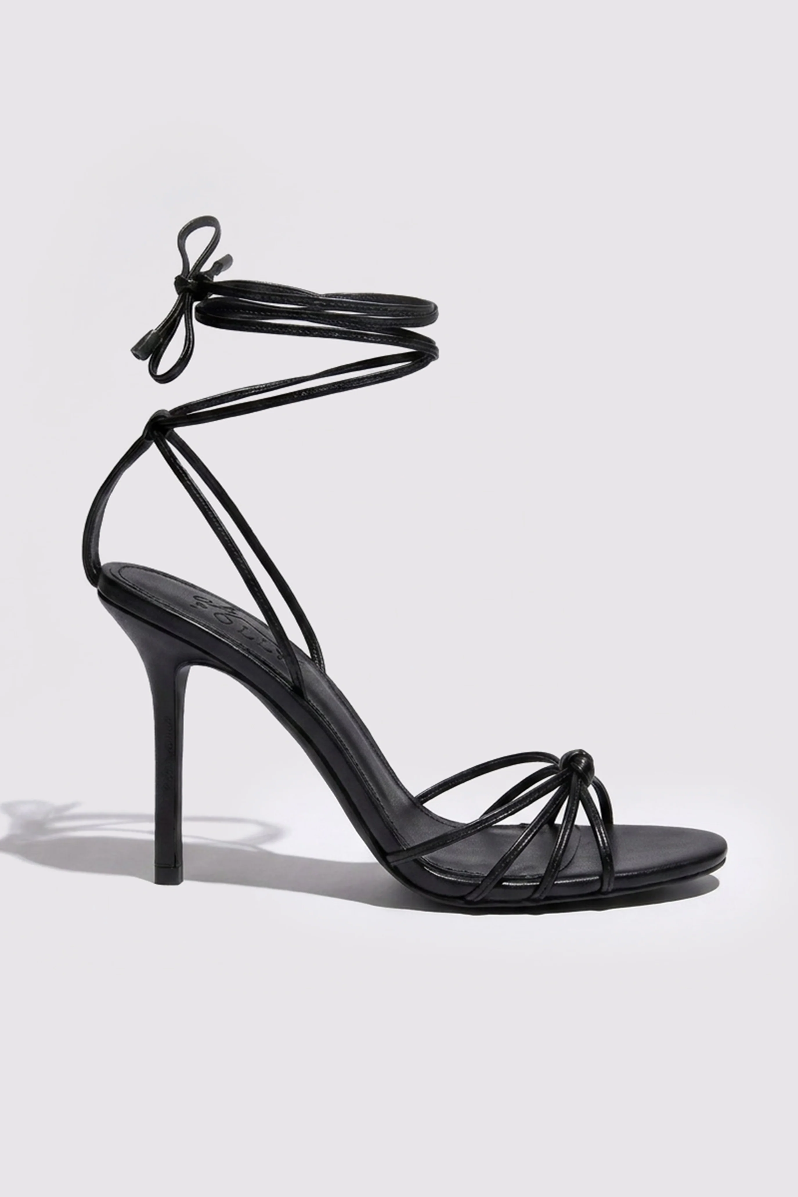 Lace-Up Heeled Sandal in Black - Image 5