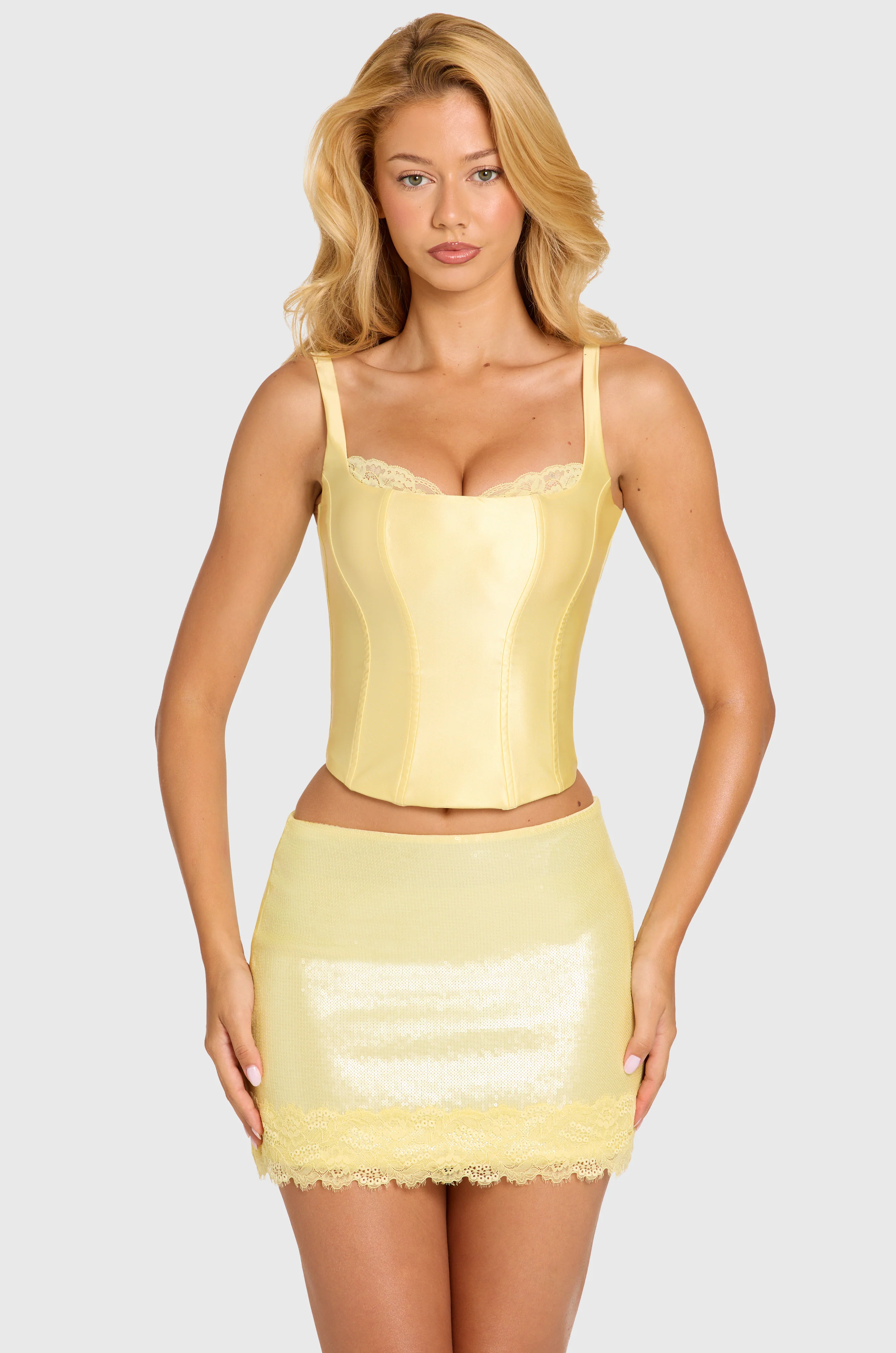 Satin Corset Top in Butter - Image 6