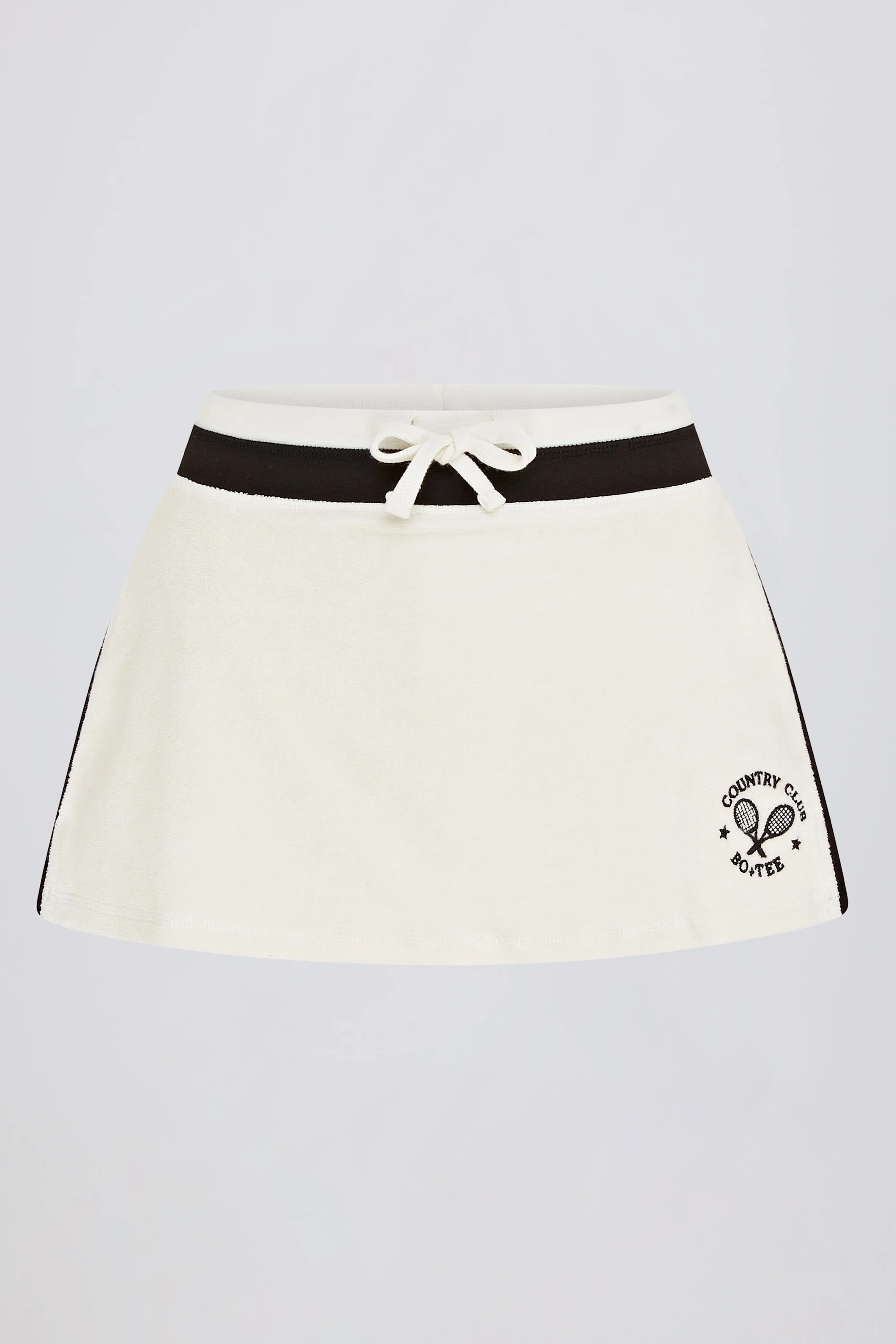 Terry Towelling Mid-Rise Skort in Ivory