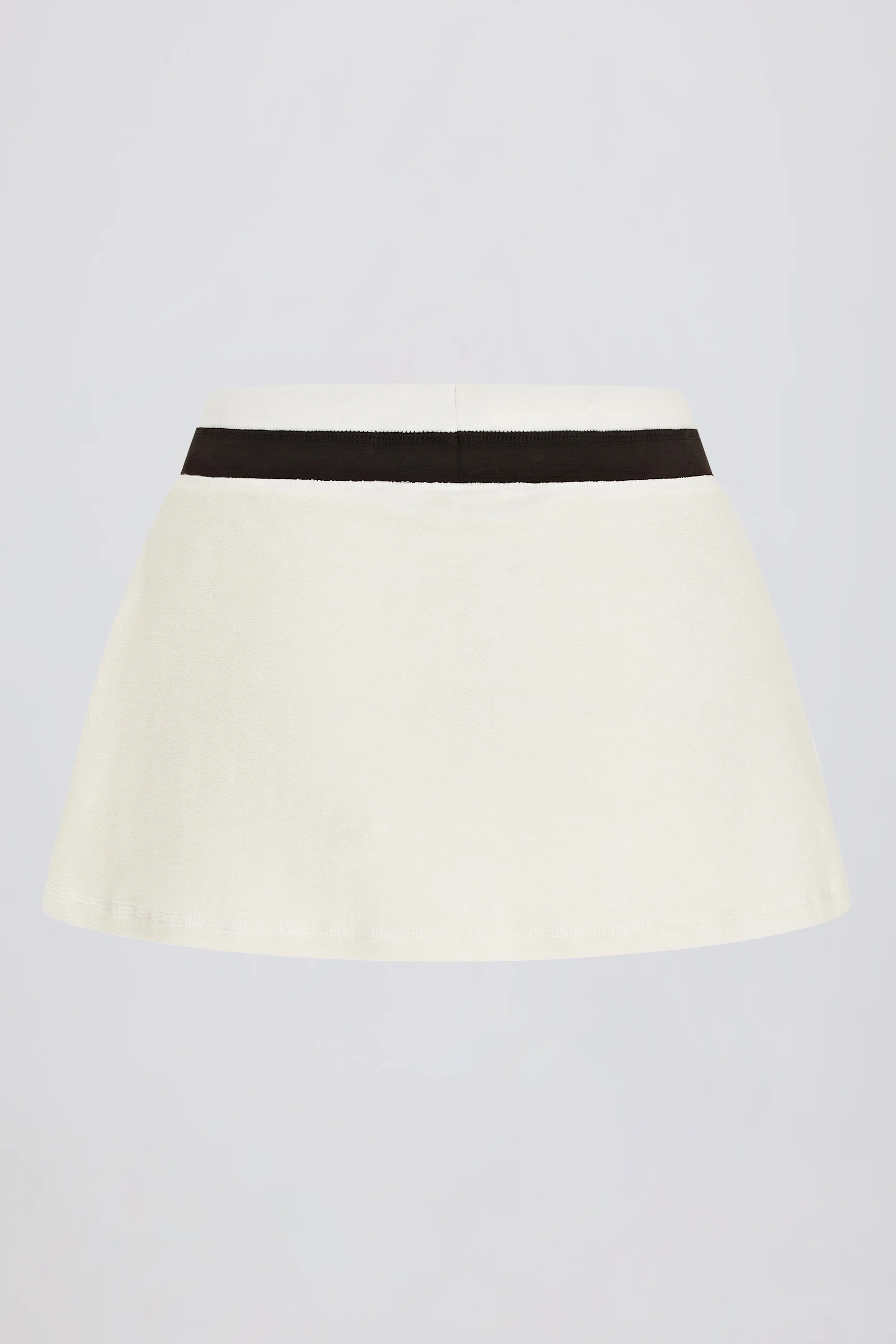 Terry Towelling Mid-Rise Skort in Ivory - Image 3
