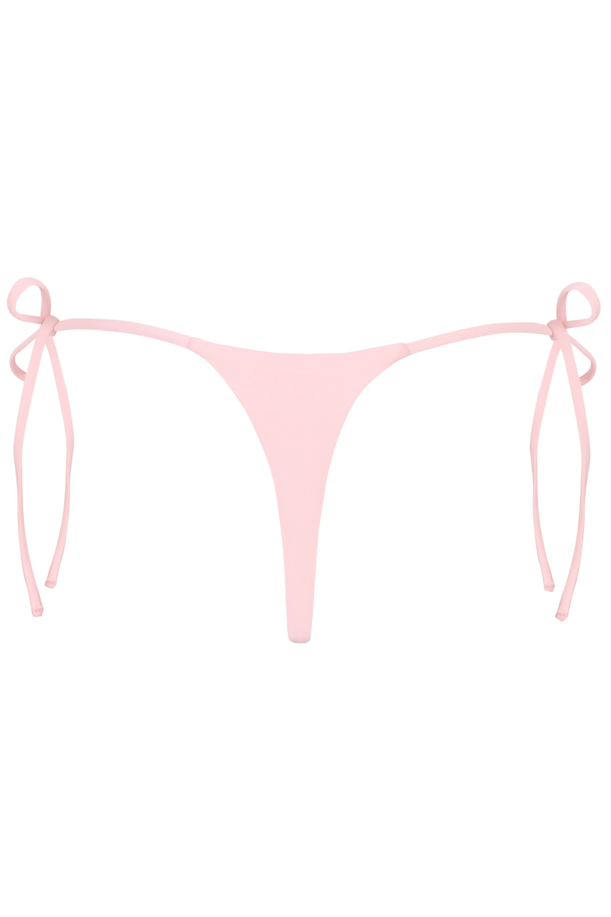 Side-Tie Thong Bikini Bottoms  in Baby Pink - Image 4