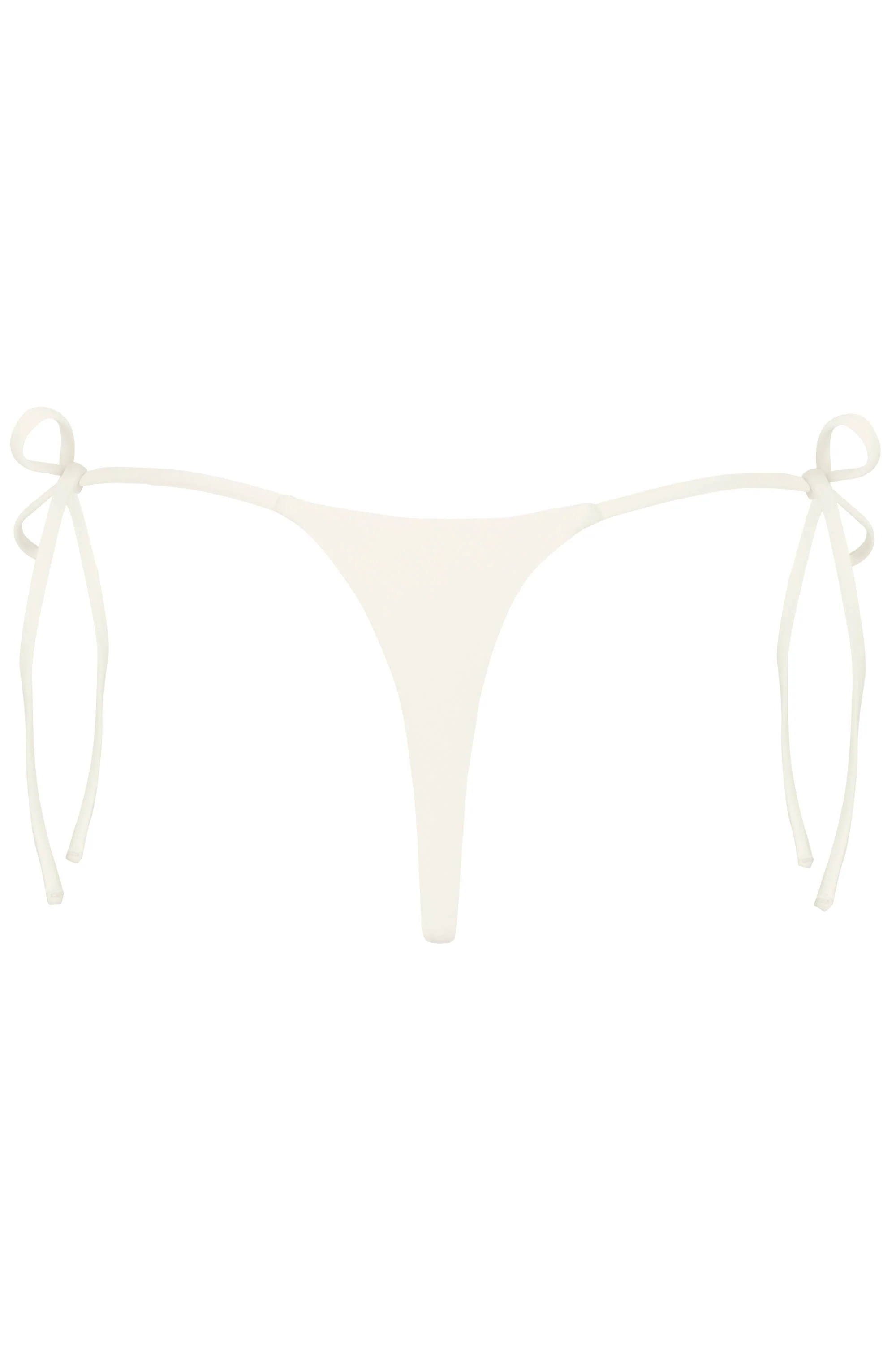 Side-Tie Thong Bikini Bottoms  in Pearl - Image 4