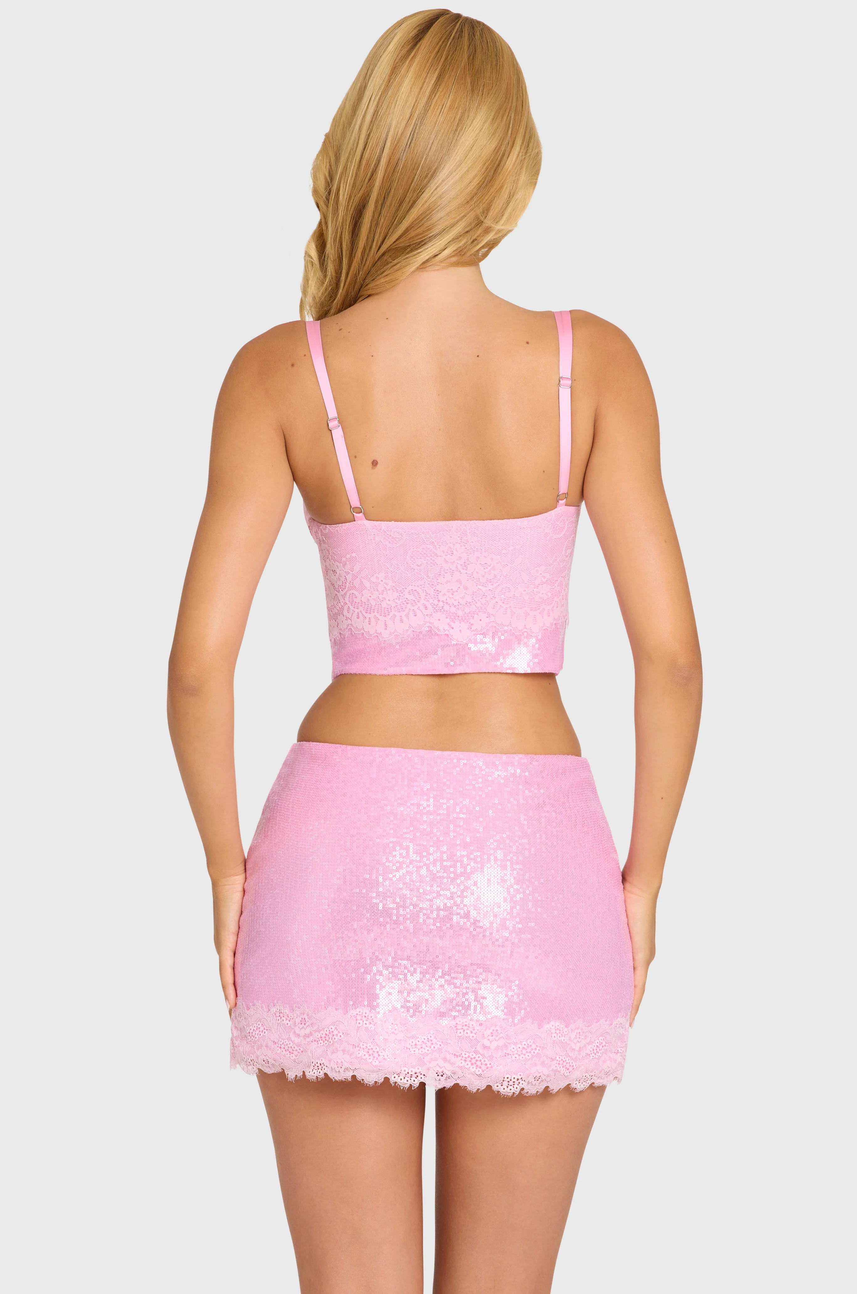 Sequin Lace Bralette Top  in Blossom - Image 3